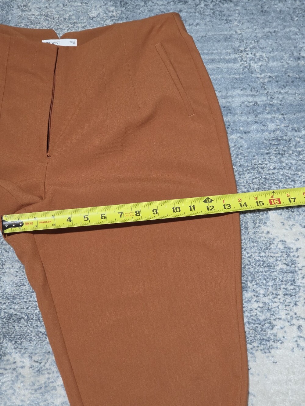 Nine West Rust High-Rise Tapered Trousers Size 14 Color Marron-brown. - Picture 8 of 11